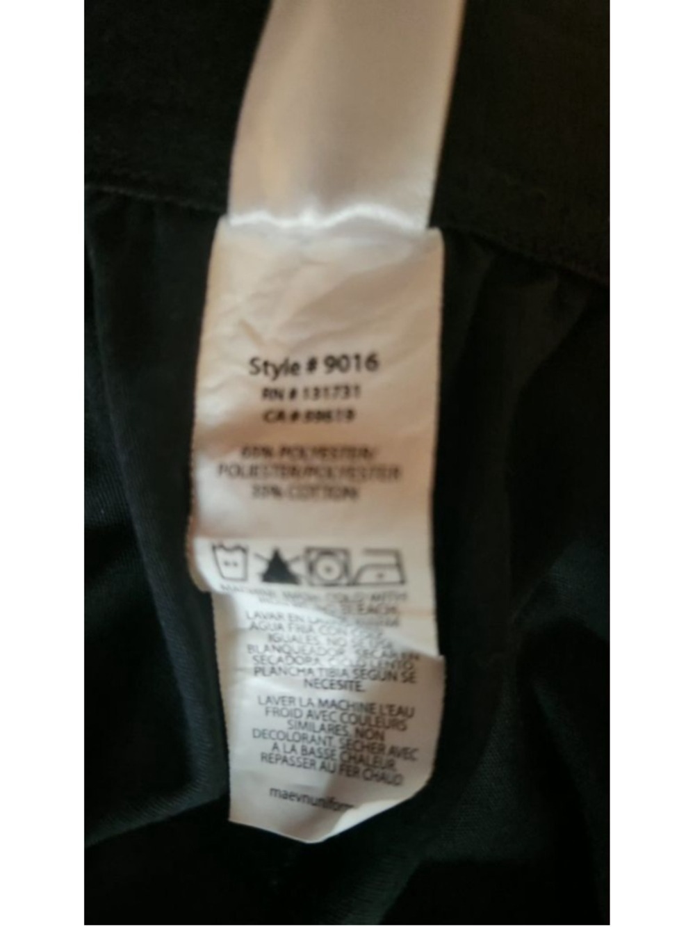 Women's Maevn #9016 Black Straight Leg Medical Field/Scrub Uniform Pants XL NWOT - Picture 3 of 7